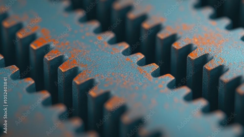 Poster close-up of interlocking gears in a gearbox