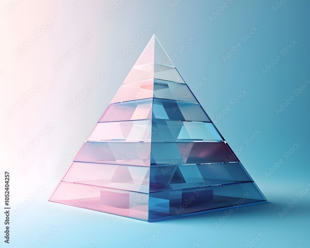 Aufkleber translucent pyramid graph visualizing business hierarchy and market strategy