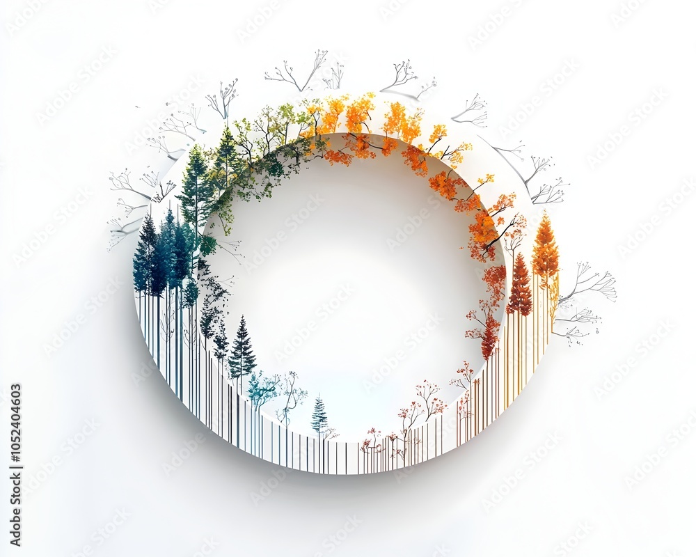 Poster circular timeline graph depicting product lifecycle stages and growth patterns
