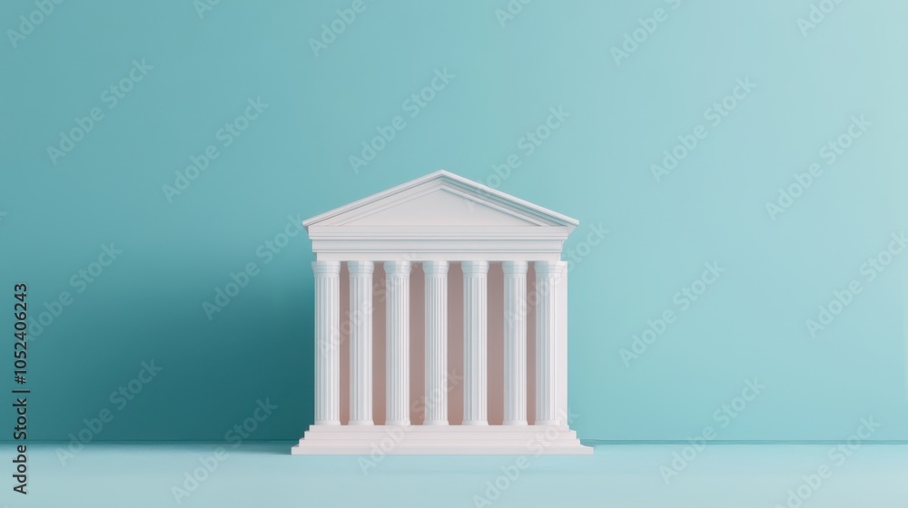 Poster minimalist design of classical architecture model