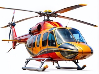 Fototapeta premium High-Resolution Helicopter on White Background - Stunning Drone Photography for Commercial Use