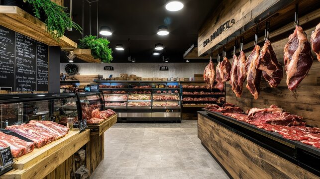 Fresh Beef Display in Premium Butcher Shop
