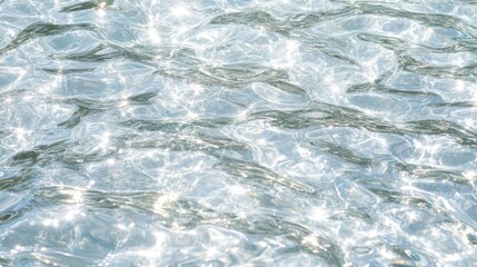 Obraz premium Serene water closeup with bird in background, a study in blue and tranquility