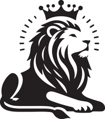 lion animal head silhouette vector professional esports mascot logo icon  line art flat design