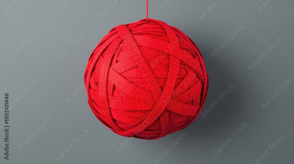 Aufkleber red globe suspended in a minimalistic setting