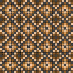 Brown mosaic tiles decorative seamless pattern.eps