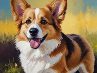 Adorable dog art portrait. 