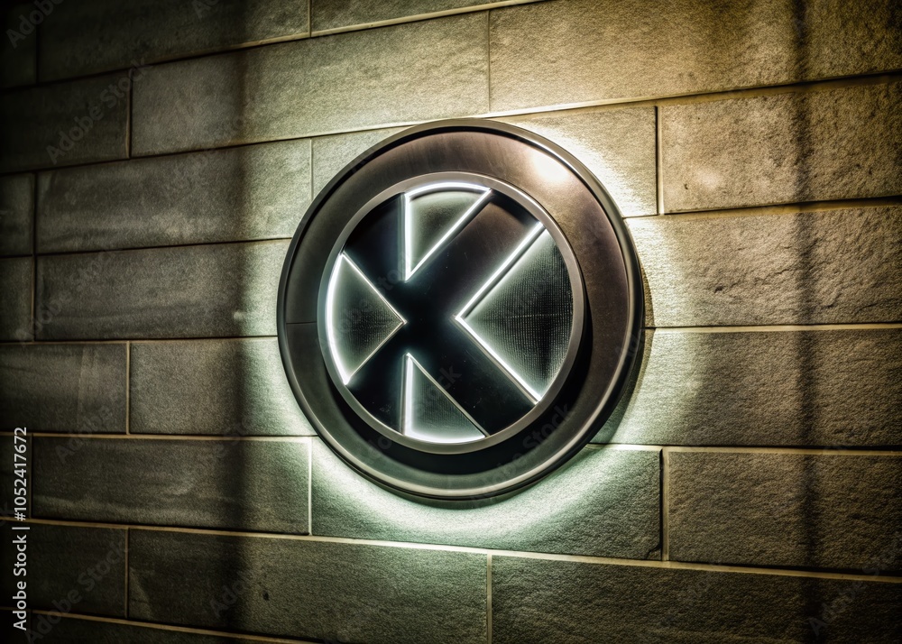 Poster ktr file extension symbol with black shadow circular design for digital media and tech applications