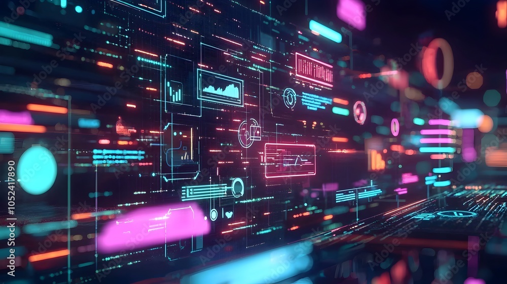 Poster dynamic ai powered seo keyword visualization and marketing optimization concept
