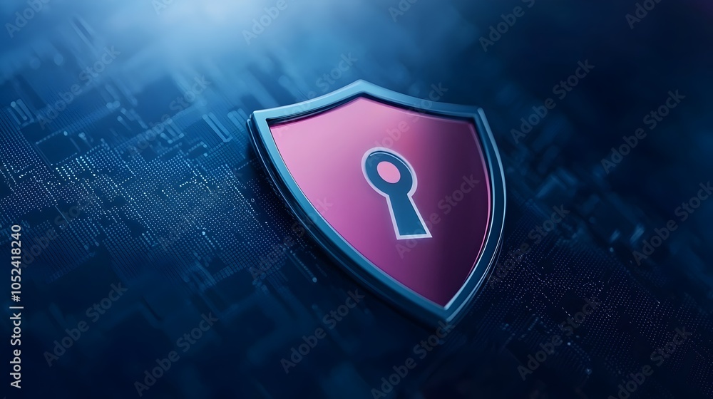 Poster advanced cybersecurity concept with digital barriers - visualizing network safety and firewall prote