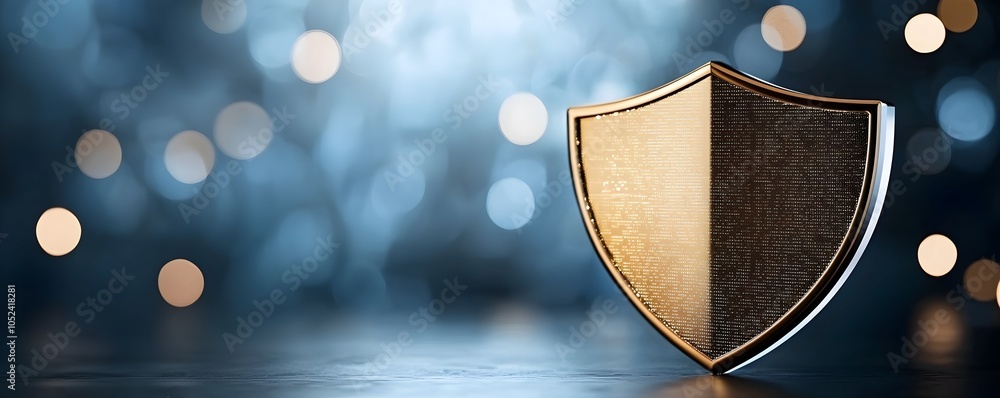 Poster cyber security shield protecting your network with advanced firewall layers - digital barrier effect