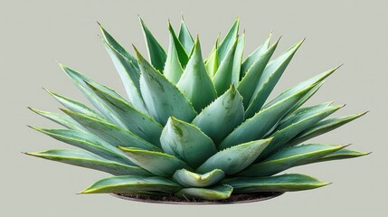 Obraz premium A close-up of a green succulent plant with sharp leaves.