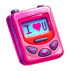 Pink Pager 90's Valentine