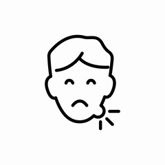 male with dental pain icon sign vector