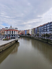 Obraz premium Embankments in the center of Bilbao, Basque country, Spain