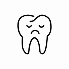 sad tooth icon sign vector