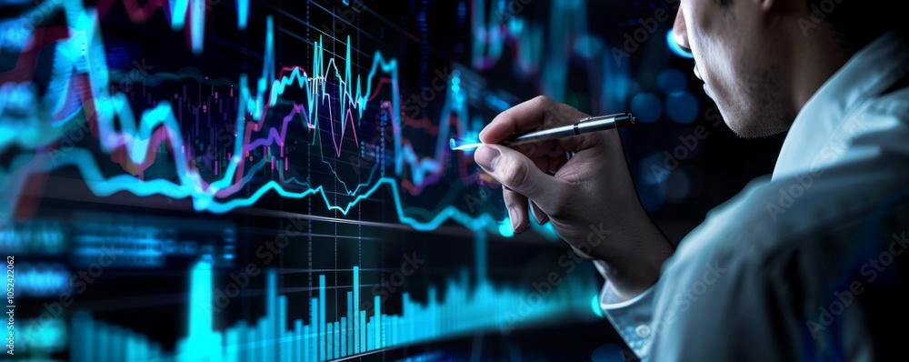 Poster understanding stock market data through visual representation enhances decision making.