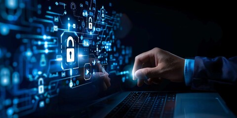 Fototapeta premium Exploring Internet Technology Concepts for Enhanced Security