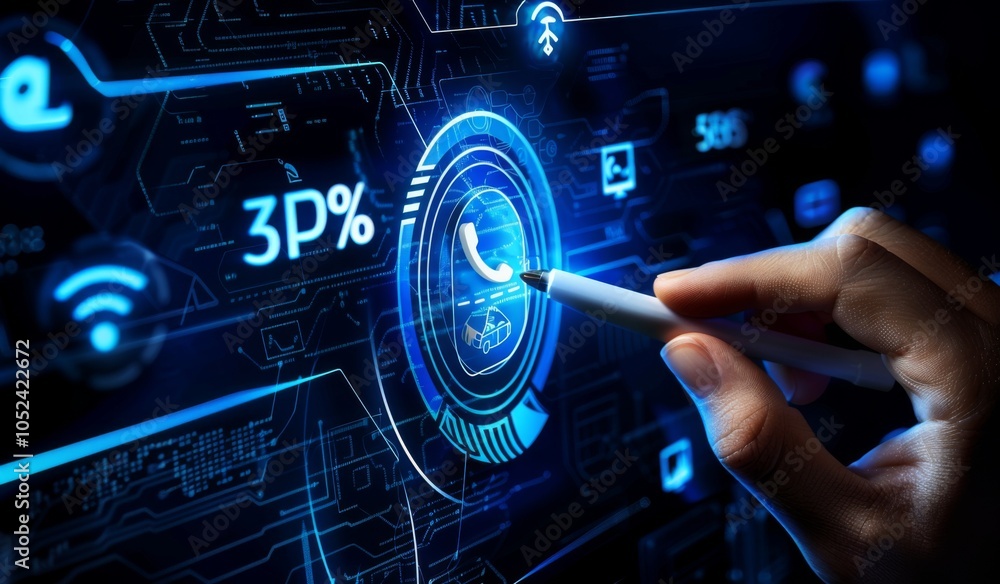 Poster user interaction with voip technology through touch screens
