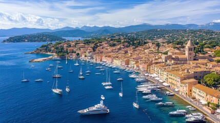 Scenic Coastal View of St. Tropez in France