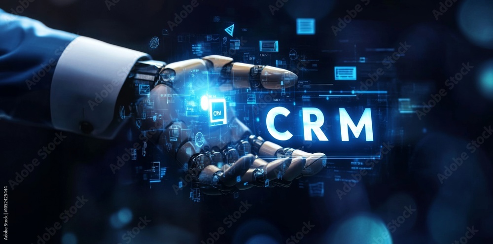 Poster exploring customer relationship management through 3d renderings