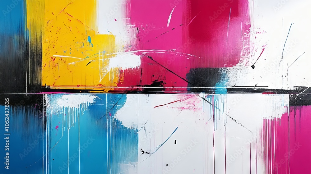 Aufkleber dynamic brush strokes create a sense of movement in the artwork.