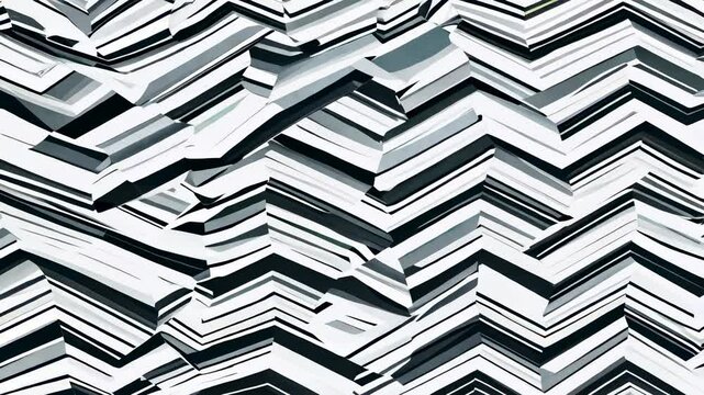 A flat design of bold, alternating black and white zigzags. A sharp, high-contrast pattern of lines. Abstract texture, pattern.