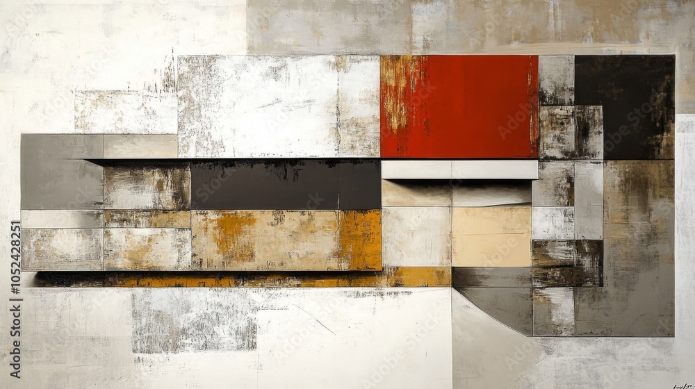Poster Artistic interplay of subtle tones and abstract forms.