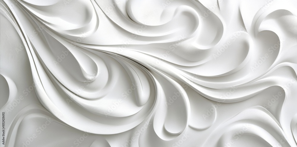 Poster unique abstract design showcasing intertwining shapes and fluid lines in a minimalist style.