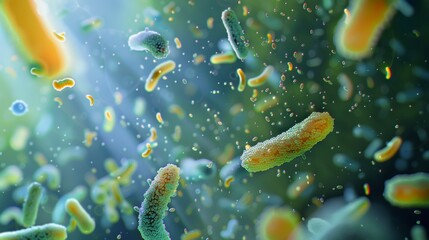 Fototapeta premium Synthetic Microbial Ecosystem Engineering in Action