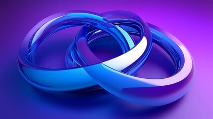 Fototapeta premium Beautiful glossy rings in shades of blue and purple.