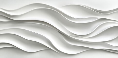 Obraz premium The beauty of white wave textures against a blank canvas.