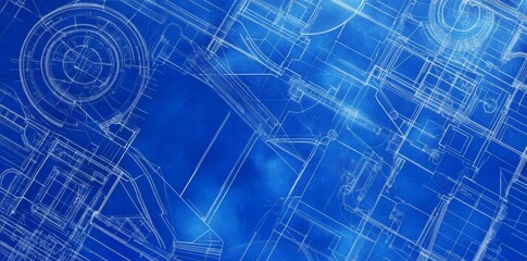 Obraz premium Sleek and modern design with a blue backdrop and white line detailing.