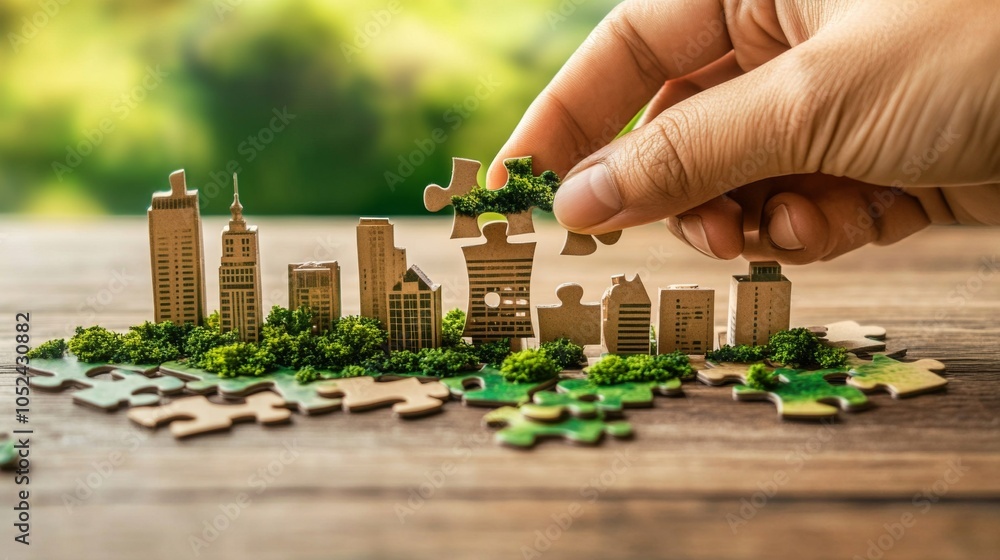 Aufkleber building community through the unity of jigsaw puzzle elements.