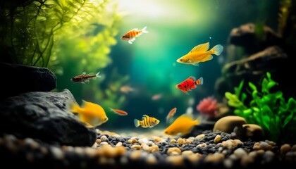Dive into a delightful mini aquarium filled with diverse marine life.