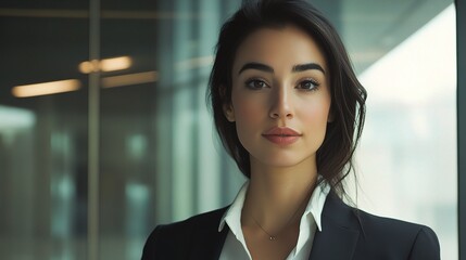 Fototapeta premium Confident Businesswoman in Modern Office Space