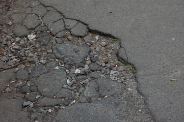 bad road: broken asphalt