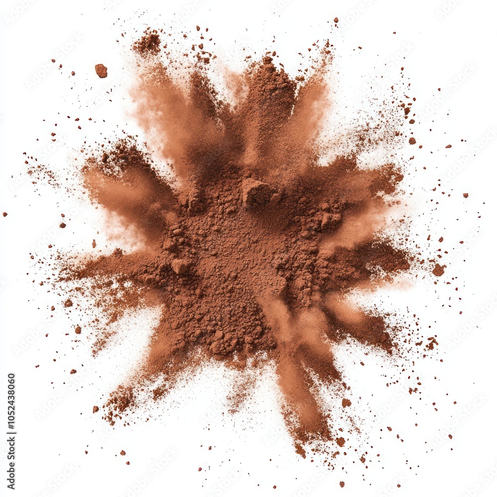 Poster exploding cocoa powder splash