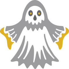 Obraz premium Spooky ghost stencil clipart for Halloween crafts. 
