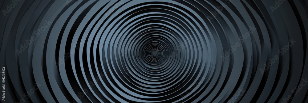 Poster symmetrical concentric circles in alternating light and dark shades creating a striking visual patte