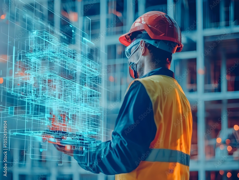 Poster construction manager using drone with 3d mapping software for real time building site visualization 