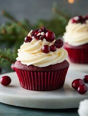 White chocolate cranberry cupcake