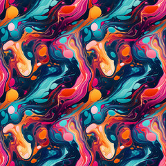 Abstract Fluid Art Seamless Pattern. Pattern for wallpaper, background, print on fabric and paper.