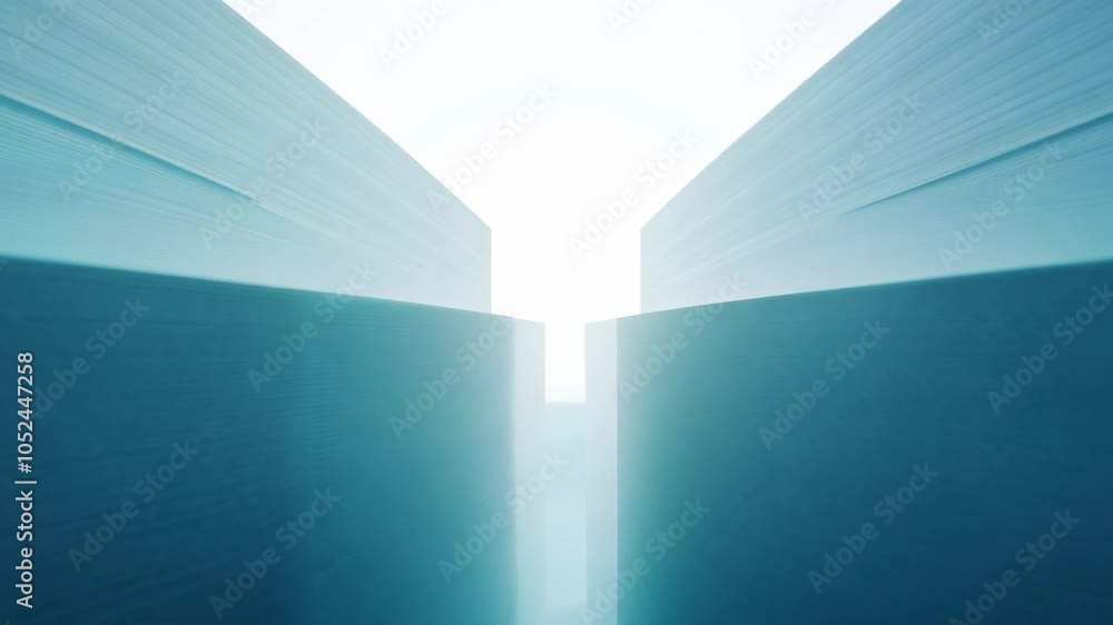 Poster stacked rectangular forms blurring into background