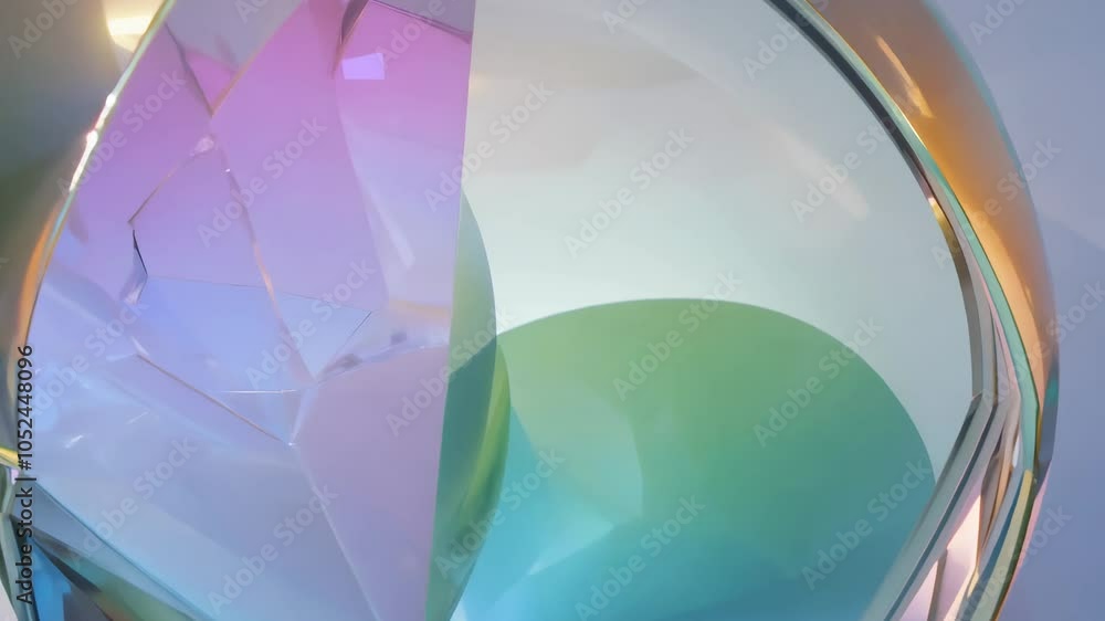 Poster iridescent shapes with slow color transitions
