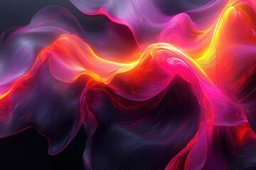 Fototapeta premium Vibrant abstract waves of colorful light and motion