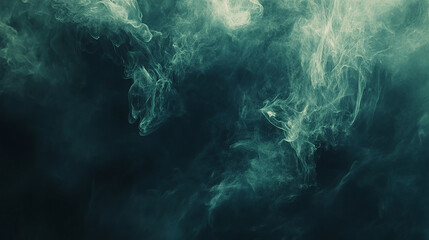 Fototapeta premium Mystical Smoke in Deep Green and Blue Shades