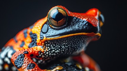 Close-up of a colorful frog