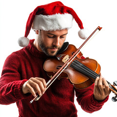 Elegant Watching a holiday symphony concert Isolated On White Background