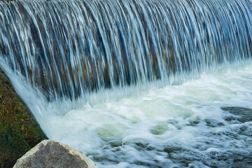 Water flow close-up on the river.
